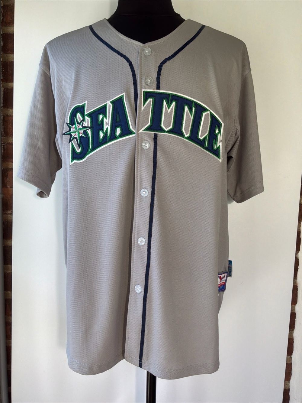 Majestic Authentic Seattle Mariners Ken Griffey Jr Stitched Jersey Size 52